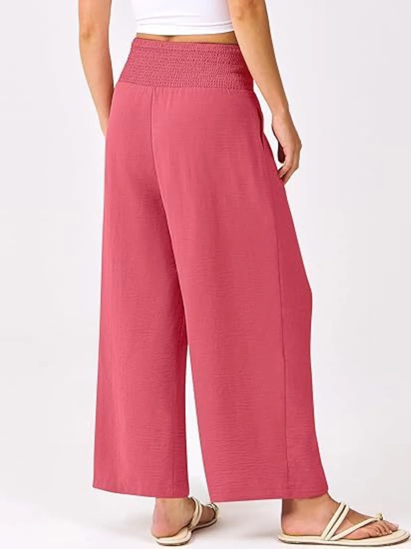 Wide Leg Smocked High Waist Pants - Bela Fils BoutiqueBela Fils Boutique